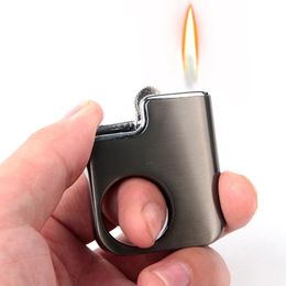 New Compact Finger Playing Flint Lighter Free Fire Grinding Wheel Torch Pocket Lighter Turbo Butane Gas Lighter Gadgets For Men Gift