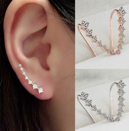 Hot Diamond Clip Cuff Earrings Silver/Gold Plated Dipper Hook Stud Earrings Jewellery for Women Earring