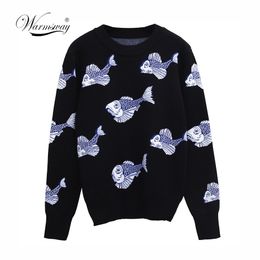 Autumn Winter Cartoon Knitted Women Sweaters Pullovers Long Sleeve Sweater Slim Pull Femme Jumpers Sueter Mujer New C-244 201023