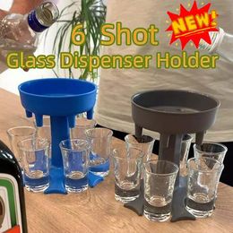 6 Shot Glass Dispenser Holder Carrier Caddy Liquor Dispenser Party Beverage Drinking Games Bar Cocktail Wine Quick Filling Tool ZZC2948