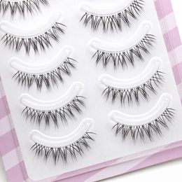 Japanese Style False Eyelashes Small Short Lashes 5 Pairs Handmade Natural Cross Wholesale