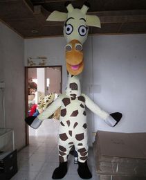 2019 factory hot new Erect walking Special White Giraffe the handmade Mascot Costume Adult Mascot Costume