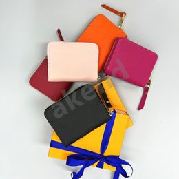 Top quality Genuine Leather Purse card holder Luxurys designer wallet Men free Women's Holders single Coin Black Lambskin Mini Wallets Key Pocket Interior Slot