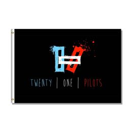 Black Twenty One Pilots Flag Custom Hanging National 80% Bleed Digital Single Side Printing Advertising USA Freedom