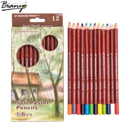 12 Colour Soft Pastel Pencils Wood Color/Skin Pastel Coloured Pencils For Drawing School Lapices De Colores Stationery Supplies 201102