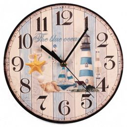 Wooden Brief Design Silent Home Cafe Office Decor for Kitchen Art Large Wall Clocks Gifg 23cm 201118