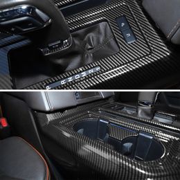 Carbon Fibre ABS Gear Cup Holder Panel Decoration Trim For Ford F150 Auto Interior Accessories269T