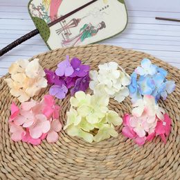 Artificial 9 Heads Hydrangea Flower Decoration Wedding Venue Candy Box Corsage Dress Hat with Fake Flower Head DIY Flower Wall