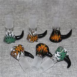 hookahs wholesale 14mm glass bowls Male Joint Handle Beautiful Slide bowl piece smoking Accessories oil rig dabber tool