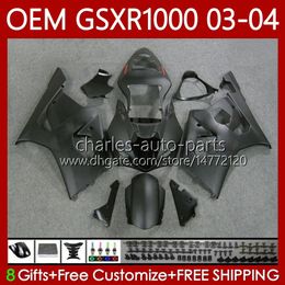 Injection Mould Fairings For SUZUKI K3 GSXR1000 GSXR 1000 CC 2003 2004 Body 67No.97 K 3 GSXR-1000 GSX R1000 2003-2004 1000CC GSX-R1000 03 04 OEM Bodywork kit Matte black