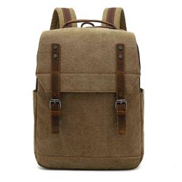 Business Large-capacity Canvas Laptop Bag Outdoor Travel Mountaineering Backpack Leisure Retro Student School Bag Y1227