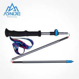 AONIJIE E4205 Lightweight Folding Collapsible Quick Lock Trekking Pole Hiking Trail Running Walking Stick Carbon Fiber 220104