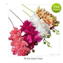 Orchids Simulation Real Touch Butterfly Phalaenopsis Orchid Artificial Flowers four colors For Wedding Centerpieces Decoration