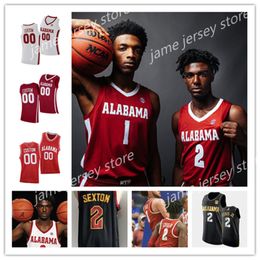 Alabama Crimson Tide 2022 College Basketball Stitched Jersey Javian Davis Herbert Jones Jahvon Quinerly Raymond Hawkins Galin Smith 2 Sexton 25 Horry Noah Gurley