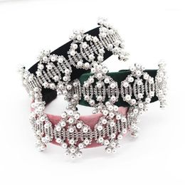 Hair Clips & Barrettes Beautiful And Stylish Baroque Headband Fashion Temperament Pearl Rhinestone Geometric Exaggerated Jane Hoop 5791