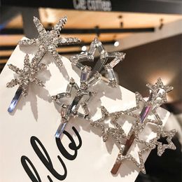 New Korea Shining Crystal Rhinestone Hollow Star Hairgrips Barrettes Hair Clips Party Hair Ornament Accessories for Women