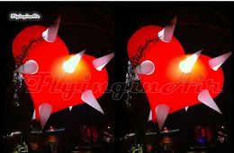 Customised Concert Stage Decorative Hanging Lighting Red Inflatable Heart Balloon For Party Night And Nightclub Valentine's Day Decoration