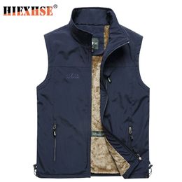 Newest Autumn Winter Men Coat Warm Sleeveless Jacket Casual Men Vest Coat Fleece Army Green Waistcoat Big Size 4XL 201216