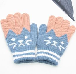 15cm Kids wool Knit warmer Gloves Winter Warm Glove Baby Cartoon cute Mittens Unisex Children Boys Girls Soft Winter Gloves wholesale