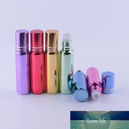 5pcs/lot 10ml perfume glass vials with roll-on ball perfume roll on glass bottle empty essential oil bottles in refillable