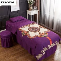 High-grade beauty salon bedding set thick bed linens sheets cotton duvet cover massage spa pillowcase 201022