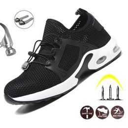 Fashion Men Steel Toe Cap Indestructible Shoes Anti-Smashing Construction Safety Boots Work Sneakers Male Y200915