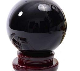 2022 new Wholesale 110MM-stand-Natural-Black-Obsidian-Sphere-Large-Crystal-Ball-Healing-Stone