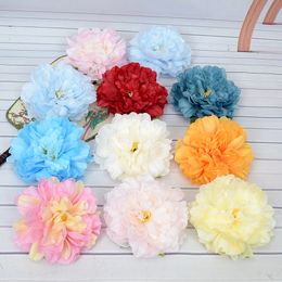 Simulation French Romantic Peony Flower Heads Silk Fake Flowers Wedding Flower Wall Arrangement Background Decoration Floral Art