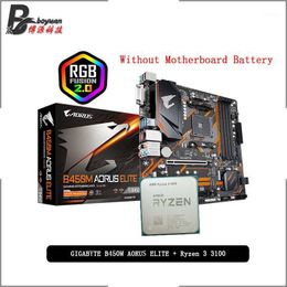 AMD Ryzen 3 3100 R3 3100 CPU + GA B450M AORUS ELITE Motherboard Suit Socket AM4 All new but without cooler1