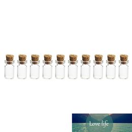 Hot Sale 20Pcs/set 12*24MM 1.5ML Mini Glass Bottles Empty Sample Jars with Cork Stoppers for DIY Craft Decoration - Transparent