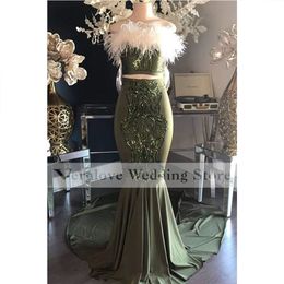 Off Shoulder Prom Dresses Mermaid Two Pieces 2022 Strapless Birthday Party Dress Cocktail Gowns Homecoming Robe De Bal