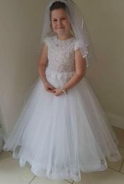 Cheap Lace 2020 Flower Girl Dresses A-line Tulle Little Girl Wedding Dresses Cheap Communion Pageant Dresses Gowns