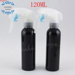 120ML Black Round Shoulder Plastic Bottle With Trigger Spray Pump , 120CC Makeup Sub-bottling Toner / Water Packaging Bottlegood qualtity