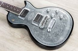Super Rare ZEMaitis Casimere MFG24 Metal Front Black Electric Guitar Flower Top, Locking Tuners