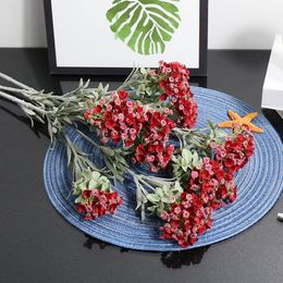 imitation flower arrangements UK - Red Imitation Flowers xiang xue qiu Top Grade Flower Arrangement Floral Wholesale Photographic Prop Wedding Flowers Plastic Bouq