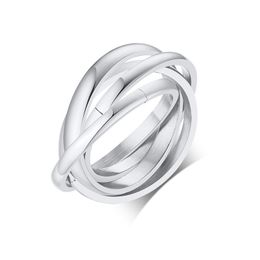 Elegant Interlocked Circle Eternity Love Promise Rings for Women,Chic Wedding Band Stainless Steel Lady Gifts Jewellery