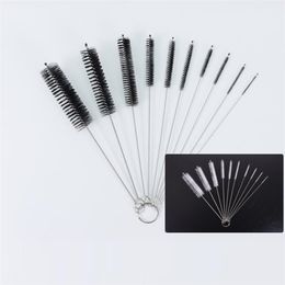 Home 10Pcs /Set Stainless Soft Hair Suction Glass Tube Cleaner Brushes Nylon Bottle Fish Tank Pipe Brush Household cleaning tools 9320