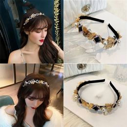 2021Korean New Style Shiny Alloy Fairy Temperament Elegant Butterfly Pearl Hairband For Female Hair Accessories Luxury