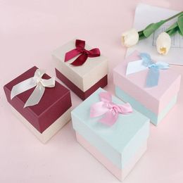 Jewelry Gift Boxes with Ribbon Bowknot Earrings Jewelry Rings Pendant Necklaces Bracelet Lip Packaging Gift Box