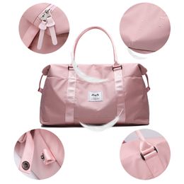 Pink Gym Bag Yoga Dry Wet Travel Fitness For Swimming Men Handbag Women Nylon Luggage With Shoes Pocket Travelling Sport Backpack Q0705