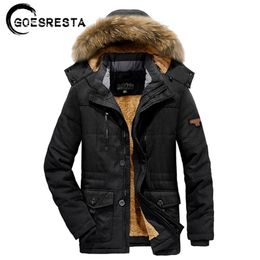 Brand Warm Thicken Winter Jacket Parkas Coat Men High Quality Military Fur Collar Casual Fleece Men Jacket Large Size L-6XL 201218