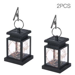 Solar Powered Lantern Lamp with Clip Warm White 30 LEDs Copper Wire IP44 Water-resistant Outdoor Hanging Lamp Decorative Fairy String Light