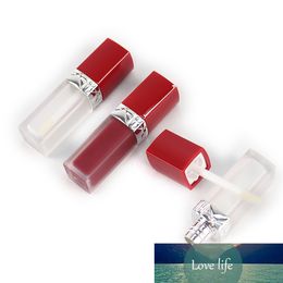 5ml Frosted Plastic lip gloss Lipstick Wand Refillable Bottle Cosmetic Lip glaze Lip Oil Container Red Lid Lipgloss Bottle Tools