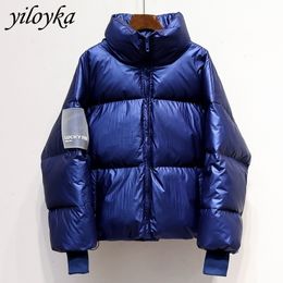 New Glossy Waterproof Female Jacket Parka Winter Jacket Women Fashion Windproof Warm Padded Down Parkas Female Coat Women 201019