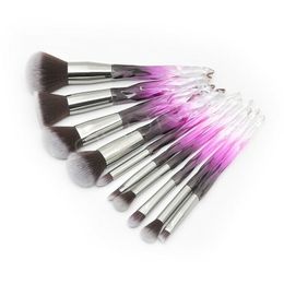 10 Piece Diamond Cosmetic Brush Set Eye Brush Beauty Tool Fan Powder Makeup Tool #26