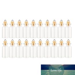 20Pcs 16 x 35mm 2ml Mini Clear Glass Jars Glass Bottles with Eye Screw for DIY Craft Decoration - Transparent