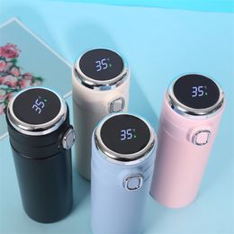 420ML Smart Thermos Stainless Steel Water Bottle Led Digital Temperature Display Coffee Thermal Mugs Intelligent Insulation Cups 201109