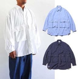 Men's Casual Shirts Freshservice 21aw flap Oxford Multi Pocket long sleeve shirt day fashion cityboy