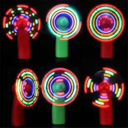 2021 Mini Fan Colorful Lights Practical Light Luminous Toy Windmill Small Fans Child Plaything Color Random