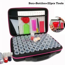 5D Diamond Painting Storage Box Tools Diamond Embroidery Accessories Stone Mosaic Convenience Box 30/60 Bottles with 22pcs Tools 201201